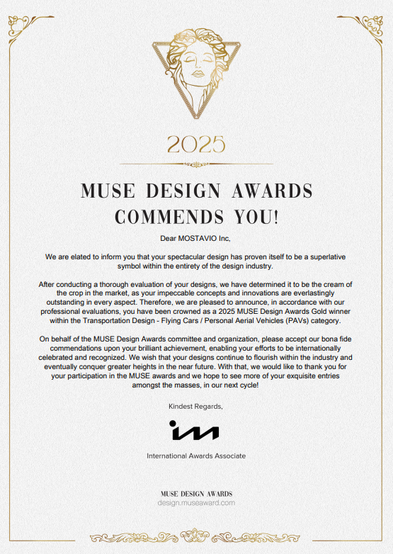MUSE Design Award Certificate